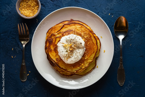 a breakfast dish using jaggery pancakes and oatmeal