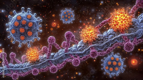 Enzyme inhibition with competitive and non-competitive inhibitors photo