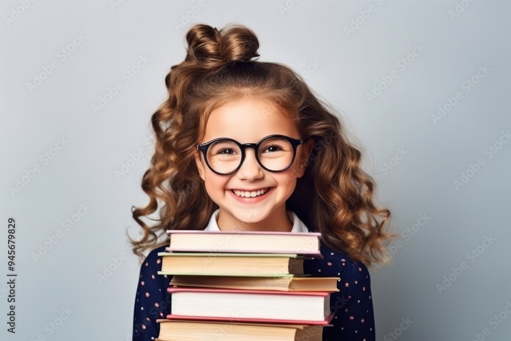Child school girl glasses portrait smiling. Child school girl glasses portrait smiling.