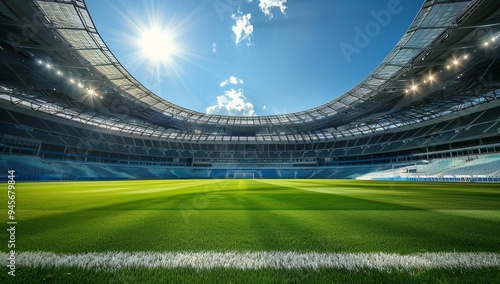 A stadium full of people watching a soccer game