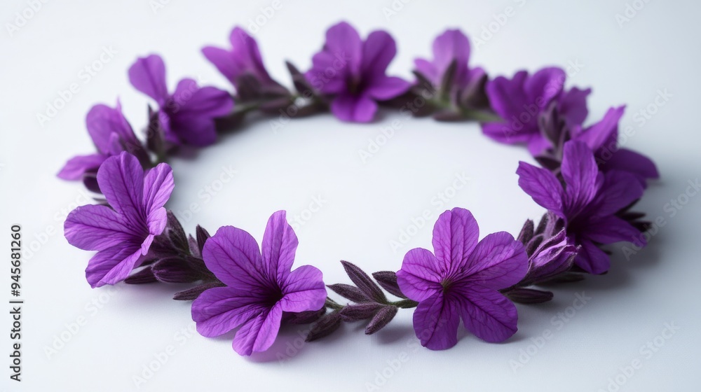 Purple Flower Crown Isolated on White Purple Flower Crown Isolated on White