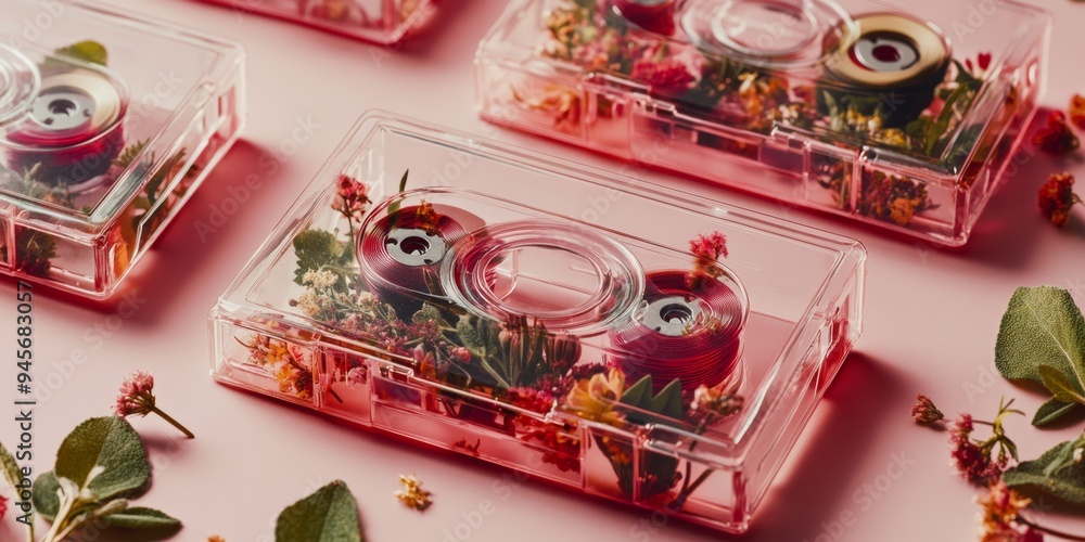 Charming Floral Embellished Cassette Tapes for Unique Home Decor and Creative Aesthetics Charming Floral Embellished Cassette Tapes for Unique Home Decor and Creative Aesthetics
