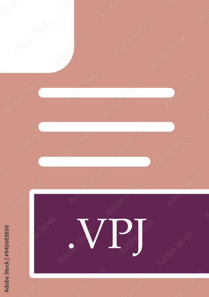 Obraz premium VPJ File format icon fill inside