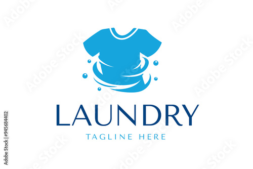 Laundry logo design template. Fast and clean laundry service logo