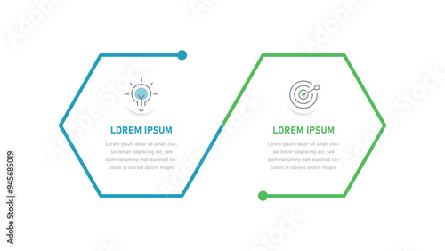 A two-stage linear scheme for a business presentation. Modern infographics for business