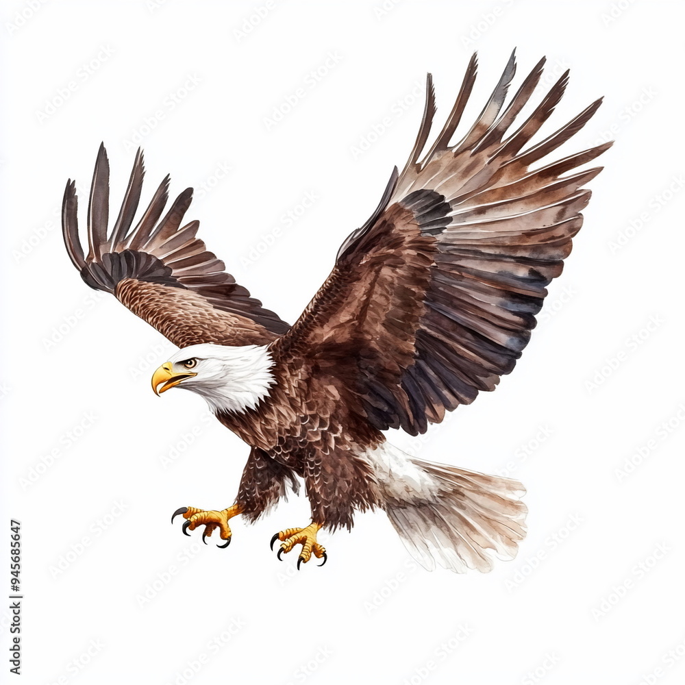 Obraz premium Bald Eagle Watercolor.