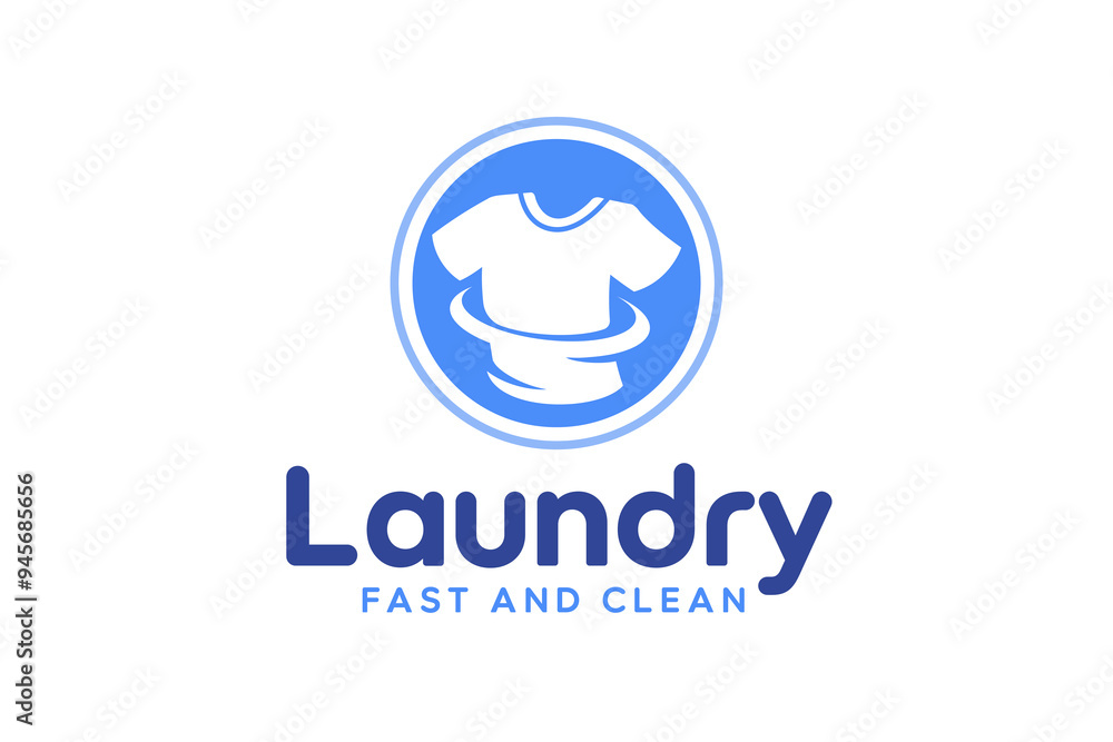 Obraz premium Laundry logo design template. Creative logo for fast and clean laundry service business logo