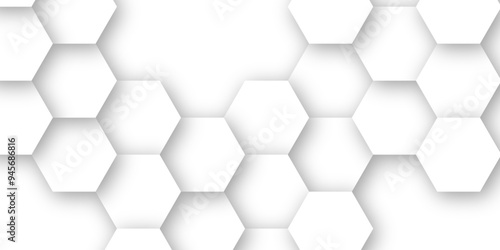 Hexagon white blank background desktop wallpaper abstract 3d vector AI format