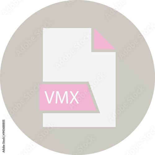 VMX File format icon space in shapes and circular shape outside photo