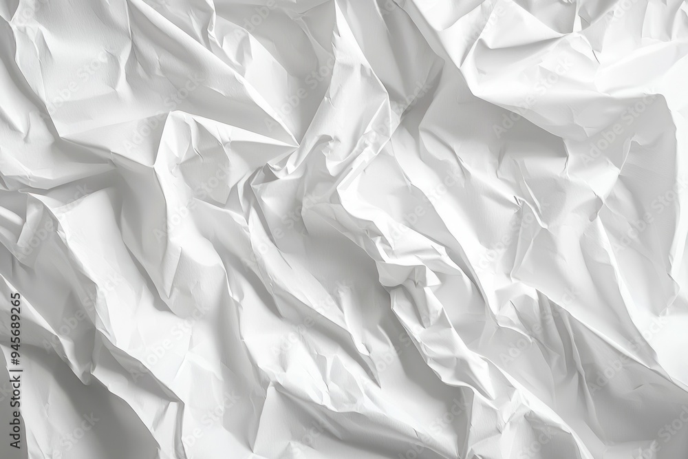 Obraz premium Crumpled white paper texture background with rough surface and deep creases Generative AI