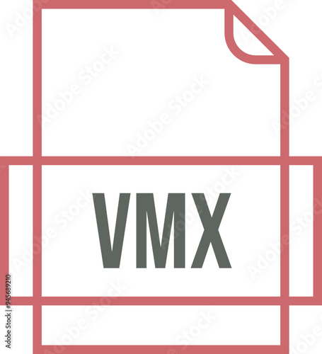 VMX File icon thick outline sharp corners photo