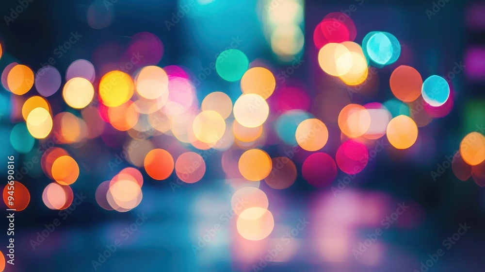 Abstract bokeh lights in a city street at night Generative AI Abstract bokeh lights in a city street at night Generative AI