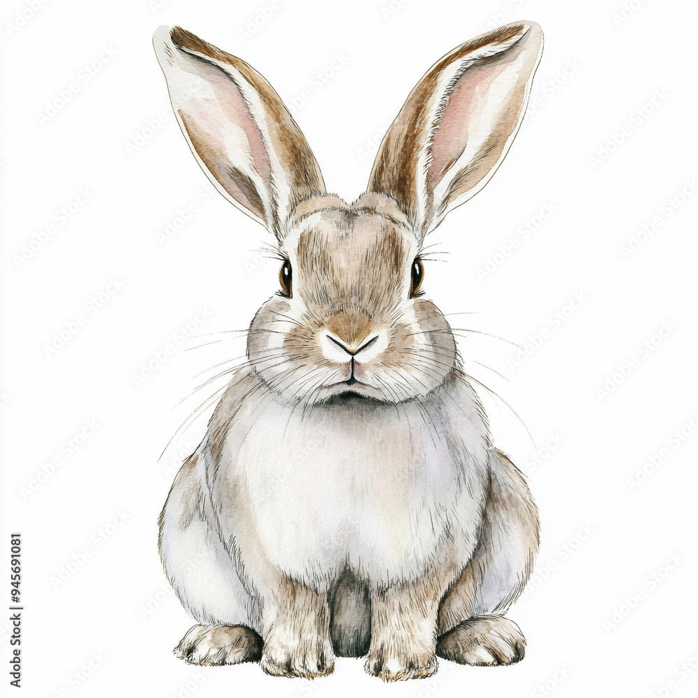 Obraz premium Cute Bunny Watercolor.