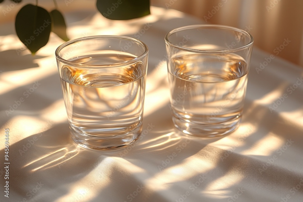 Two Glasses of Water in Sunlight Two Glasses of Water in Sunlight
