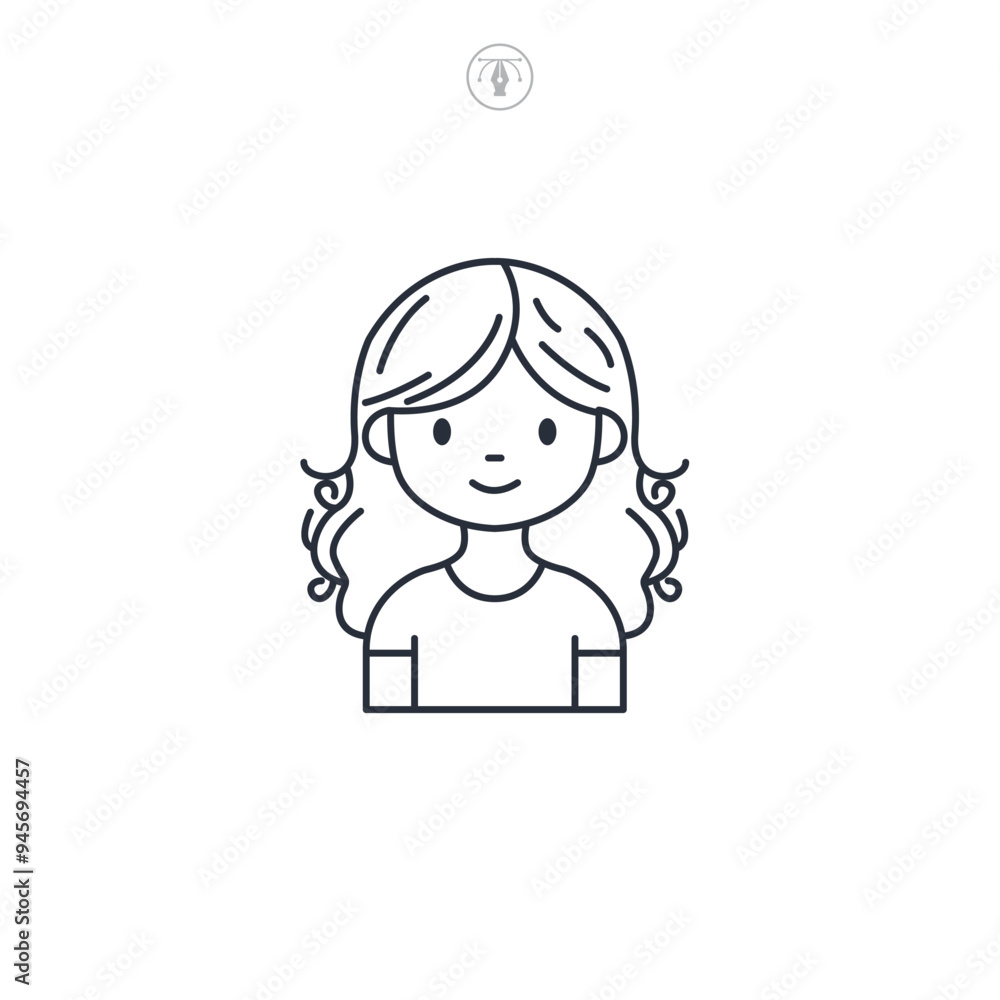 Girl icon symbol vector illustration isolated on white background Girl icon symbol vector illustration isolated on white background