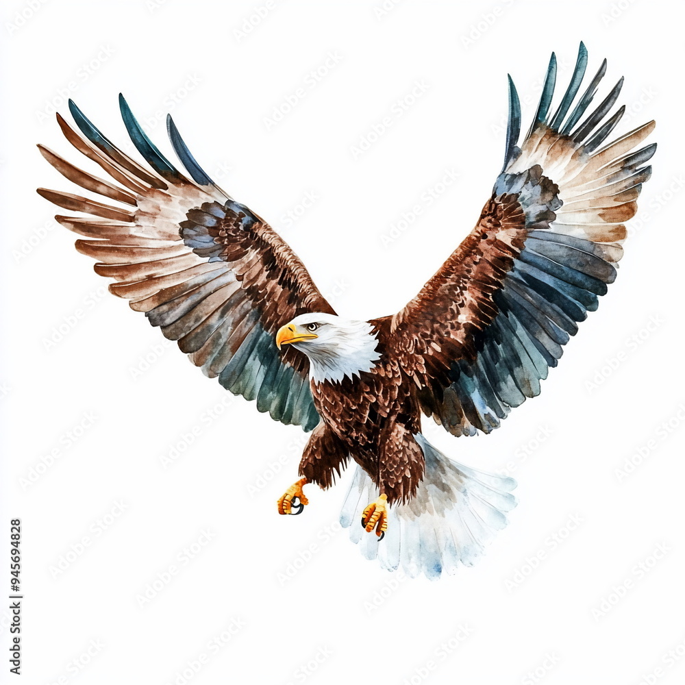 Obraz premium Watercolor Bald Eagle.