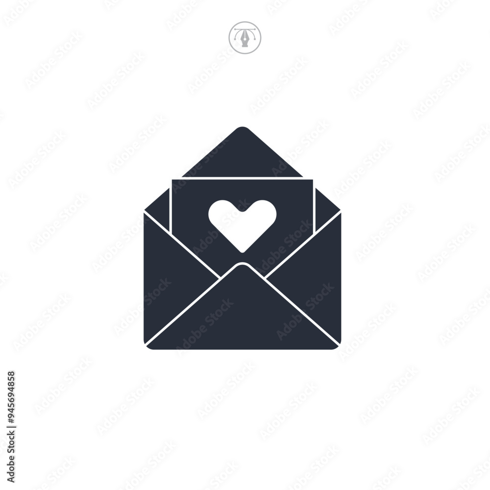 Love Letter icon symbol vector illustration isolated on white background Love Letter icon symbol vector illustration isolated on white background