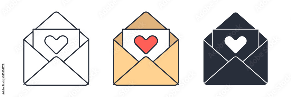 Love Letter icon symbol vector illustration isolated on white background Love Letter icon symbol vector illustration isolated on white background