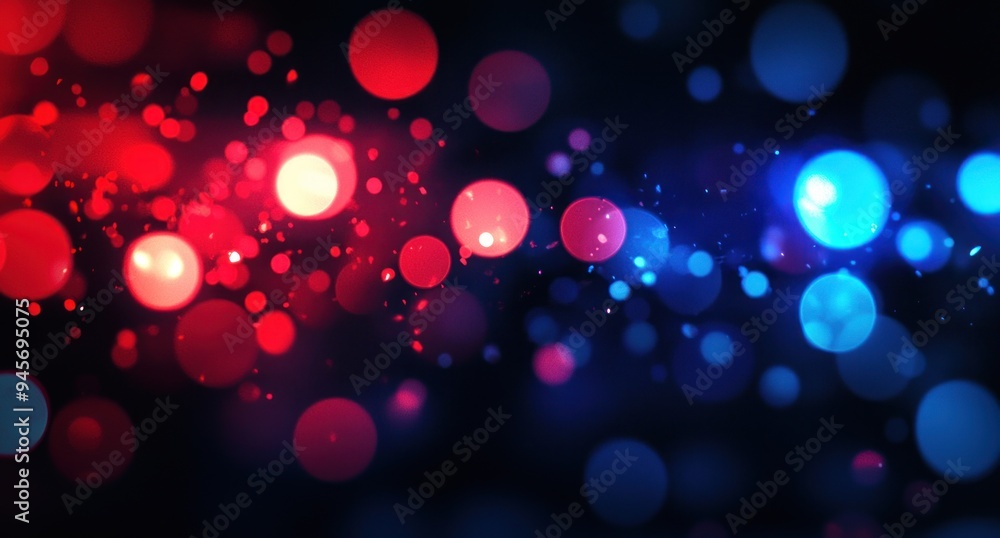 Blue and red bokeh lights against a dark background with soft glowing particles Generative AI Blue and red bokeh lights against a dark background with soft glowing particles Generative AI