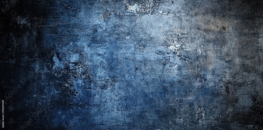 Fototapeta premium Blue textured grunge surface with abstract patterns Generative AI