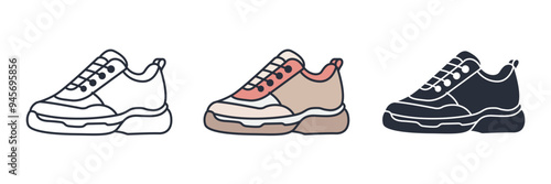 Shoes icon symbol vector illustration isolated on white background