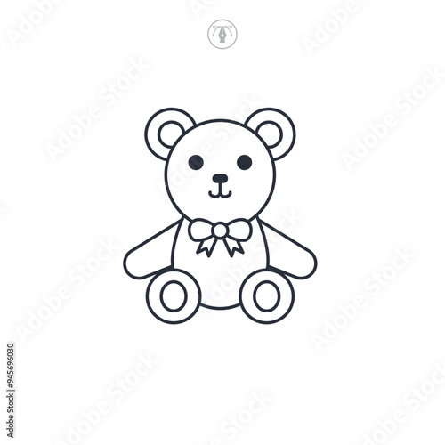 Teddy Bear icon symbol vector illustration isolated on white background