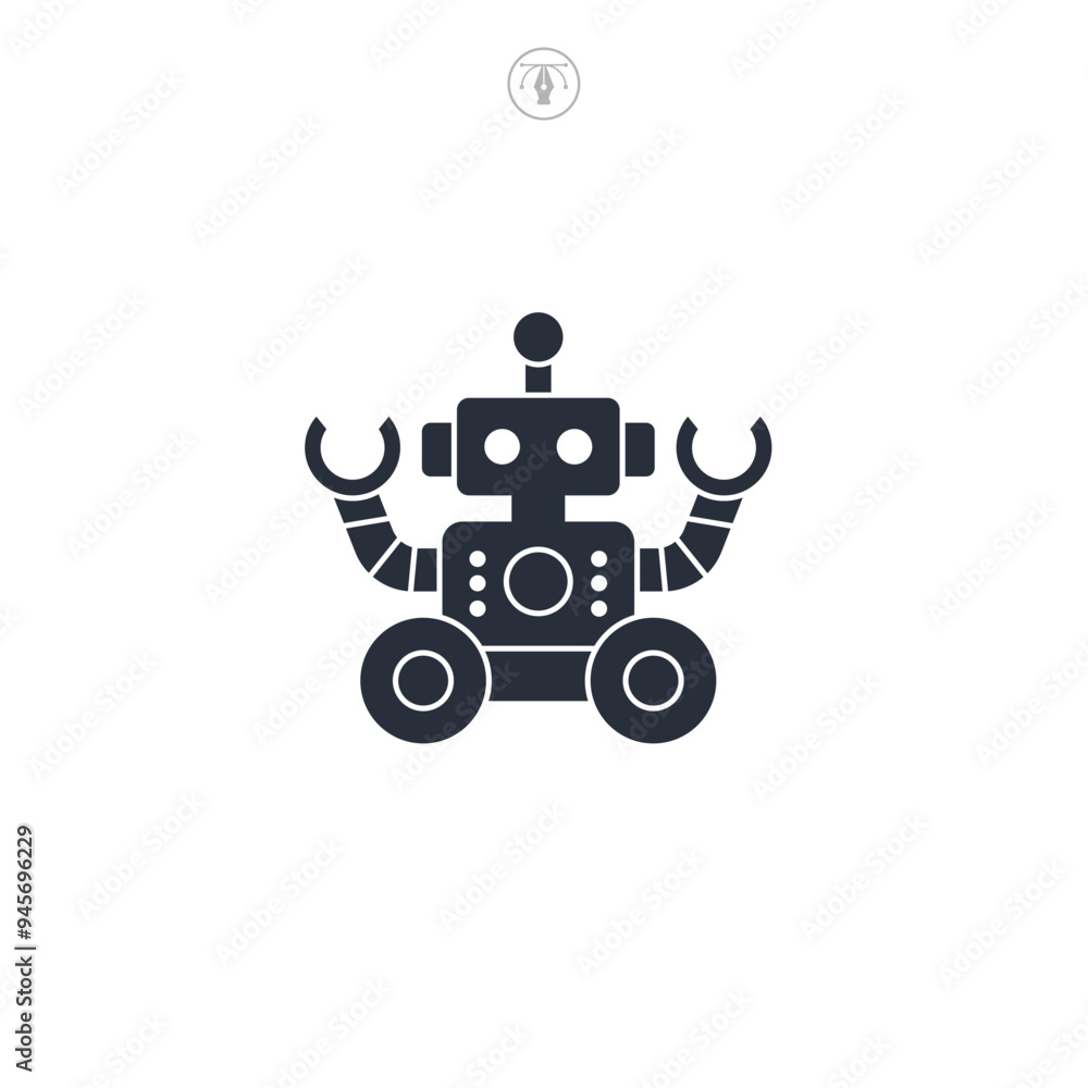 Toy robot icon symbol vector illustration isolated on white background Toy robot icon symbol vector illustration isolated on white background