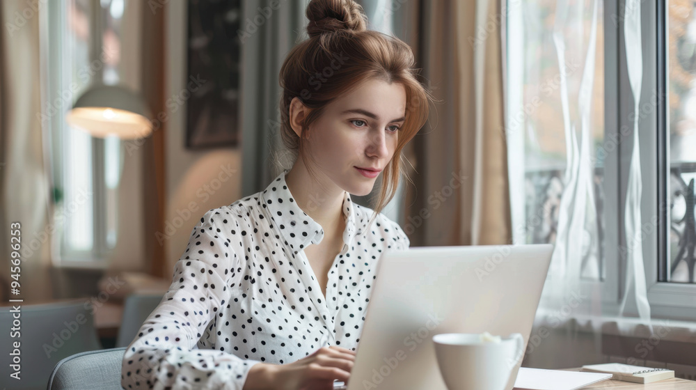 The Woman Working Laptop The Woman Working Laptop