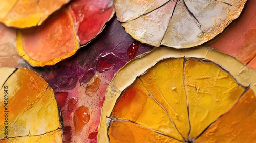 Abstract Close-up of Multicolored Resin Art with Textured Surface