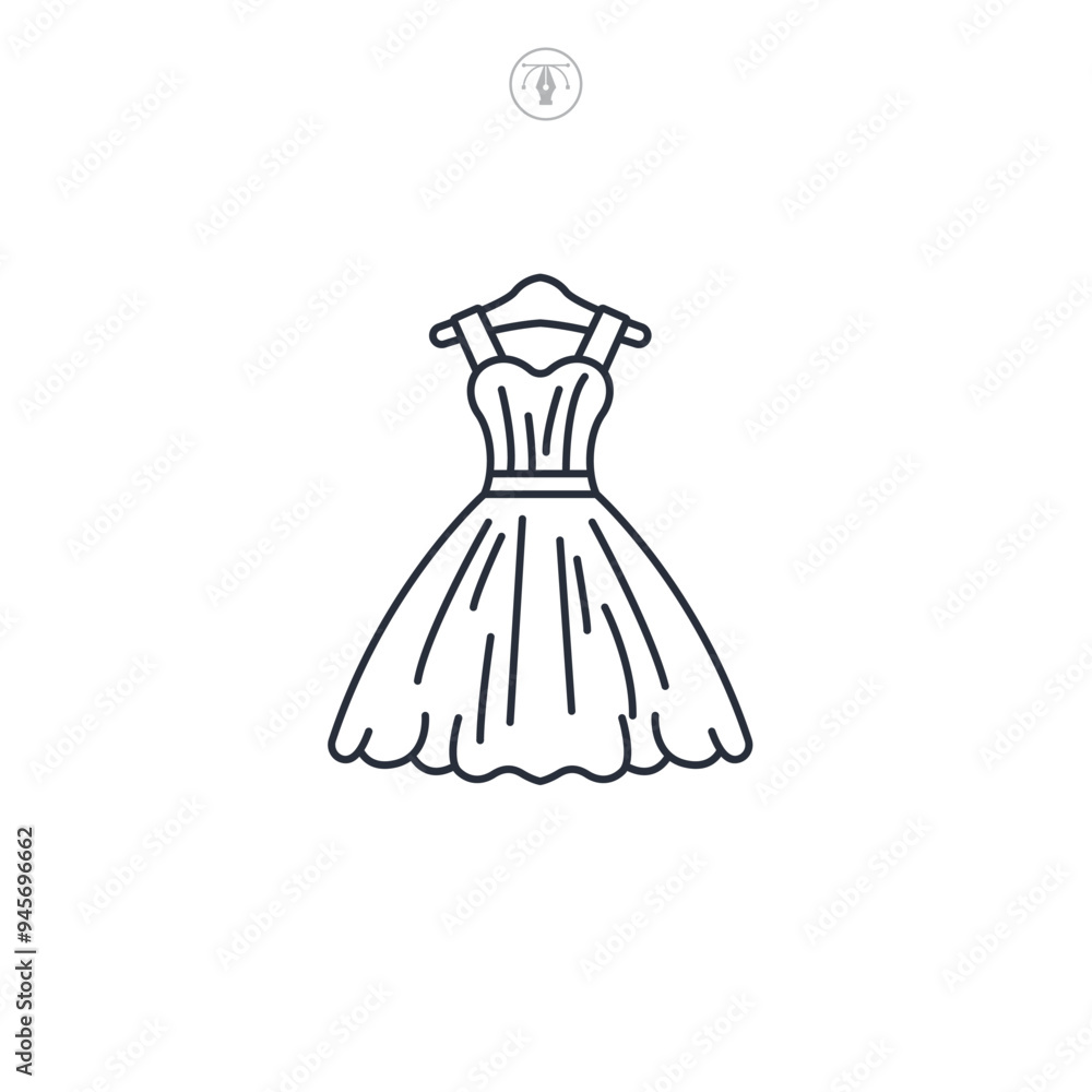 Obraz premium Dress icon symbol vector illustration isolated on white background