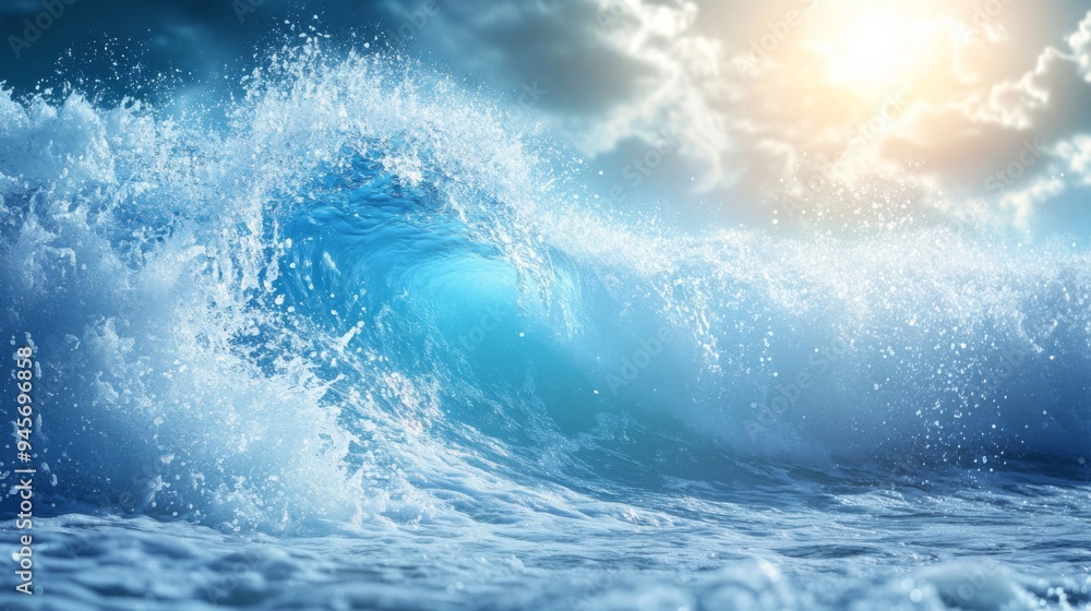 Powerful Ocean Wave at Sunrise Powerful Ocean Wave at Sunrise