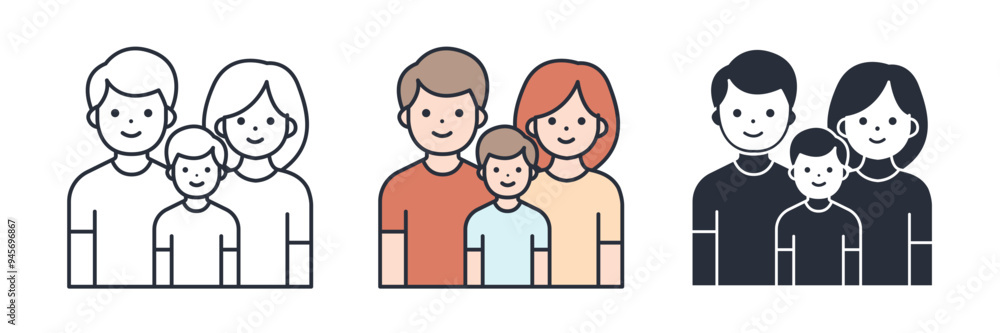 Family icon symbol vector illustration isolated on white background Family icon symbol vector illustration isolated on white background