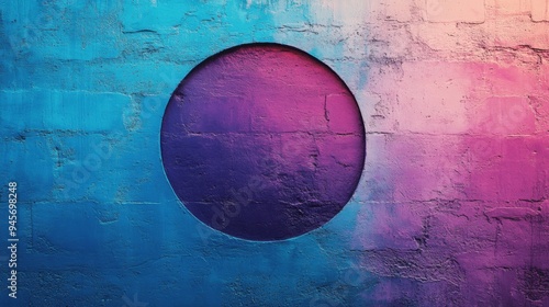 Vibrant Gradient Wall with Oval Cut-Out