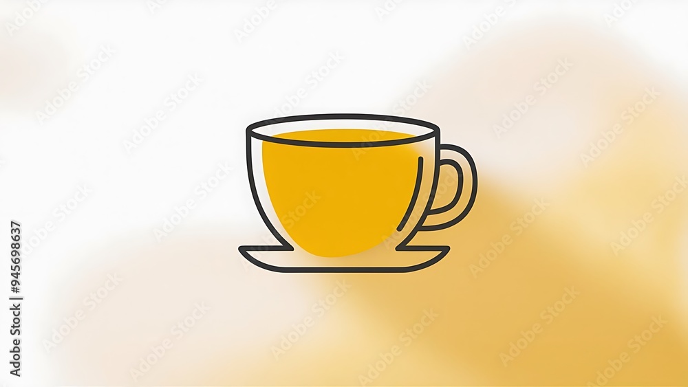 Beverage minimal bright yellow material icon Beverage minimal bright yellow material icon
