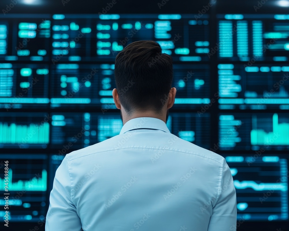 A professional analyzing data on multiple screens in a modern office, showcasing the intersection of technology and finance. A professional analyzing data on multiple screens in a modern office, showcasing the intersection of technology and finance.