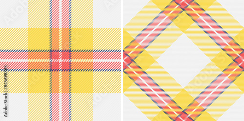 Texture seamless background of fabric plaid vector with a tartan textile check pattern. Set in favorite colors. Modern rug designs for home decor.