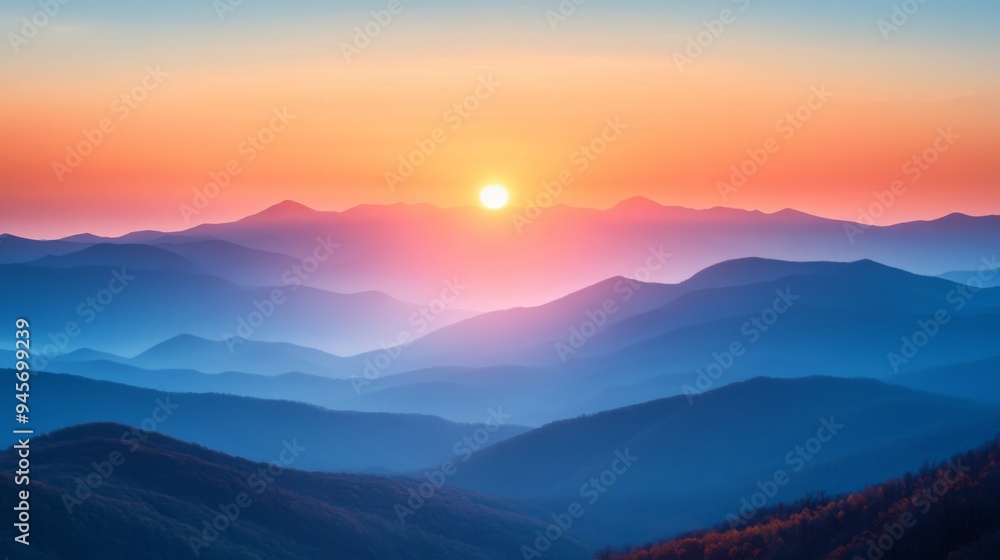 Obraz premium Mountain Sunrise Horizon