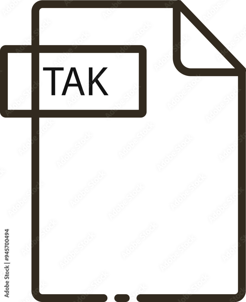 TAK File format minimal icon with black outline TAK File format minimal icon with black outline