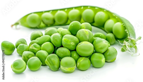 Wallpaper Mural Fresh green peas isolated on white background. Torontodigital.ca
