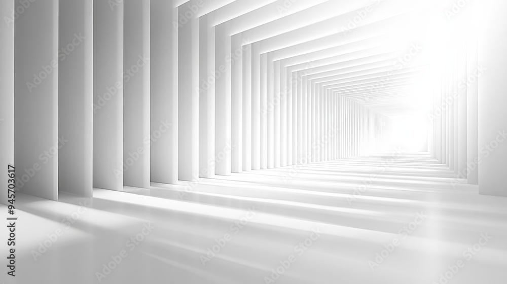 Fototapeta premium Modern Abstract White Tunnel