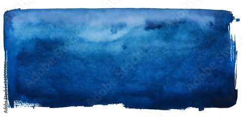 Blue abstract background in Aqurell or watercolors isolated in panorama format. photo