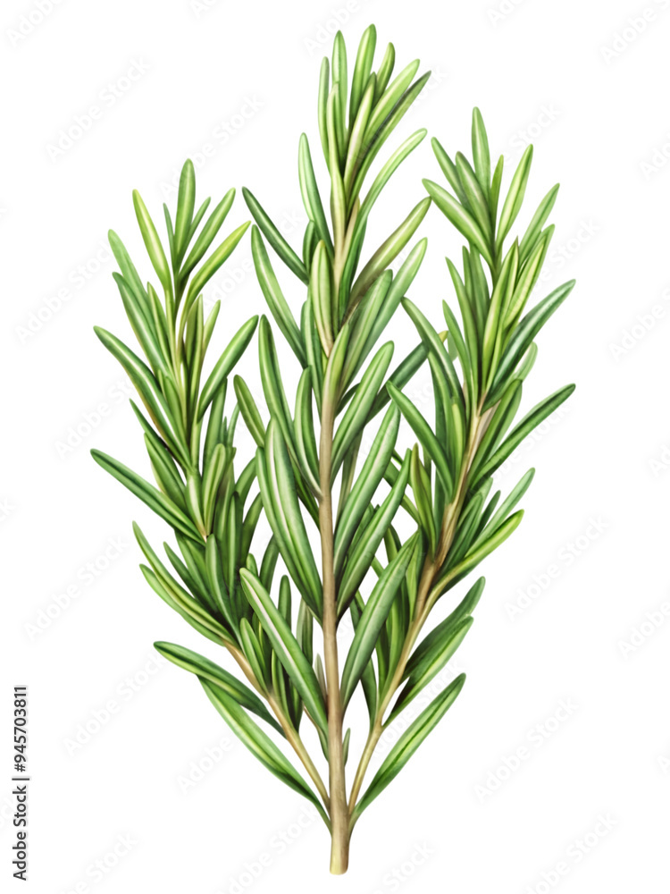 Fototapeta premium rosemary leaves isolated on transparent background cutout, PNG file