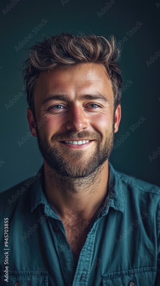 portrait of a pleased man in his 30s portrait of a pleased man in his 30s