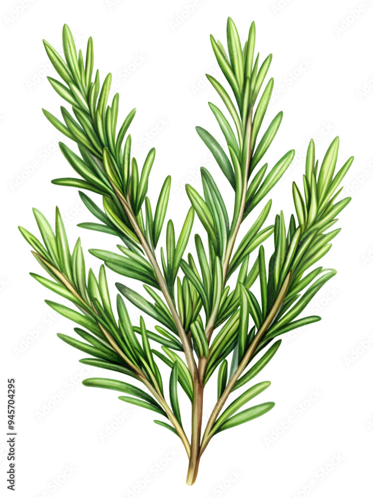 Fototapeta premium rosemary leaves isolated on transparent background cutout, PNG file
