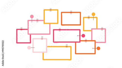 Vector photo collage template moodboard pictures grids vector illustration	