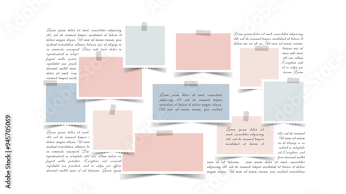 Vector photo collage template moodboard pictures grids vector illustration	