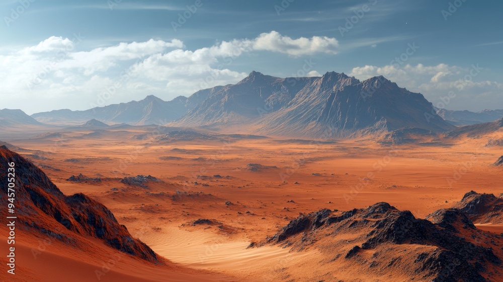 Naklejka premium Desert Mountain Landscape