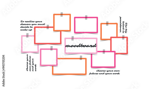 Vector photo collage template moodboard pictures grids vector illustration	