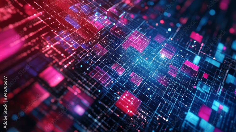 Abstract digital tech design with mosaic pattern for futuristic backgrounds, presentations, and science research. Abstract digital tech design with mosaic pattern for futuristic backgrounds, presentations, and science research.