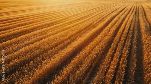Aerial view of vibrant wheat fields in Ukraine during harvest season, capturing the vastness of the agricultural landscape and the beauty of the earth.
